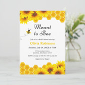 Invitation Miel floral jaune signifiant Fête des mariées d'ab (Debout devant)