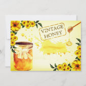 Invitation Miel Jar Jaune Vert Mère à Abeille Baby shower (Dos)