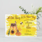 Invitation Miel mignon abeille Rustique Baby shower neutre ge (Debout devant)