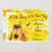 Invitation Miel mignon abeille Rustique Baby shower neutre ge (Devant / Derrière)