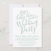 Invitation Mieux vaut tard que jamais mariage vert blanc (Devant)
