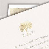 Invitation Mighty Oak Faux Or Formel Mariage traditionnel