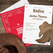 Invitation Mignon Anniversaire Cowboy Rodeo QR Code Médias so