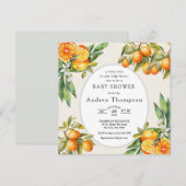 Invitation Mignon | Baby Shower Orange (Devant / Derrière)