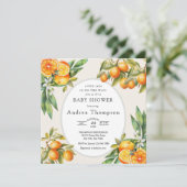 Invitation Mignon | Baby Shower Orange (Debout devant)