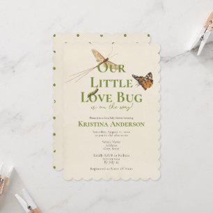 Invitation Mignon Bébé Coccinelle de l'Amour: Célébration de 