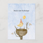 Invitation Mignon Bébé Oiseau Jaune Avec Ballon (Devant)