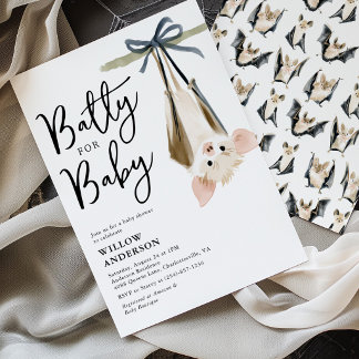 Invitation Mignon Chauve-Souris pour Bébé Halloween Baby Show