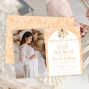 Invitation Mignon Chic Orange Petit Citrouille Baby Shower Ph