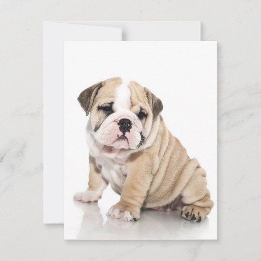 Invitation Mignon chiot bouledogue triste (Devant)