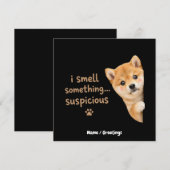 Invitation Mignon chiot Shiba Inu Citation drôle d'odeur Chie (Devant / Derrière)