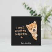 Invitation Mignon chiot Shiba Inu Citation drôle d'odeur Chie (Debout devant)