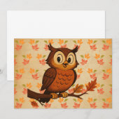 Invitation Mignon, chouette fantaisiste vintage d'automne (Devant / Derrière)