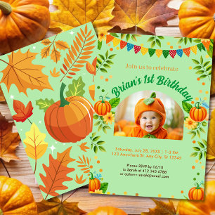 Invitation mignon Citrouille fête d'automne enfant de 1er ann