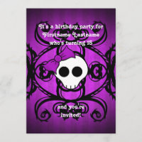 Mignon crâne gothique violet et noir 5x7 anniversa