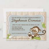 Invitation mignon de baby shower de singe de Lil (Dos)