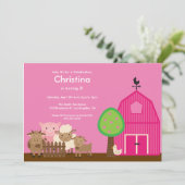 Invitation mignon de fête d'anniversaire d'animaux (Debout devant)