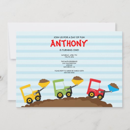 Invitation mignon de fête d'anniversaire de (Devant)