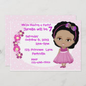 Invitation mignon de partie de fille (Devant / Derrière)