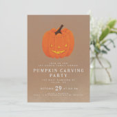 Invitation Mignon design de citrouille jack o' lantern illust (Debout devant)
