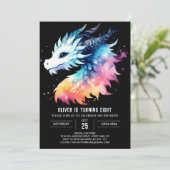 Invitation Mignon Dragon Anniversaire numérique (Debout devant)