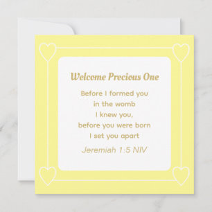 Invitation Mignon et simple Baby Shower jaune sur fond blanc