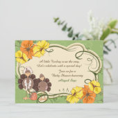 Invitation Mignon fille Turquie Thanksgiving Baby shower (Debout devant)