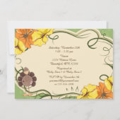 Invitation Mignon fille Turquie Thanksgiving Baby shower (Dos)