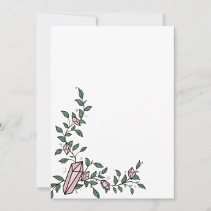 Invitation Mignon Fleur de Fille Tendance Vigne Rose Gemme Cr