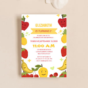 Invitation mignon fruit thème unique enfant anniversaire