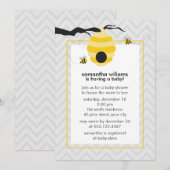 Invitation Mignon gaffez le baby shower d'abeilles (Devant / Derrière)