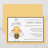 Invitation Mignon gaffez le baby shower de point de polka (Devant / Derrière)