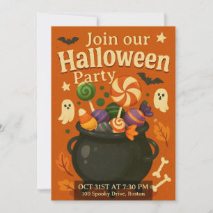 Invitation Mignon Halloween effrayant personnalisable