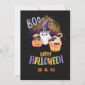 Invitation mignon Halloween Ghost & Citrouille black party (Dos)