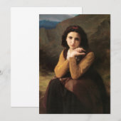 Invitation Mignon Innocence d'une adolescente, Bouguereau (Devant / Derrière)