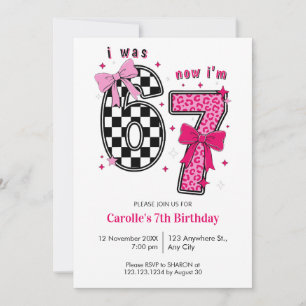Invitation Mignon J'avais 6 ans Maintenant j'ai 7 ans Anniver