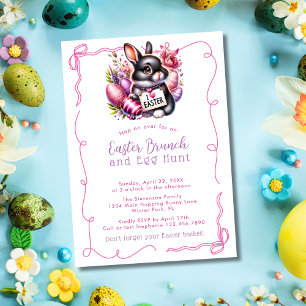 Invitation Mignon Je adore les œufs de Pâques du lapin de Pâq