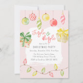 Invitation Mignon Jingle & Mingle Fête de Noël Rose (Devant)