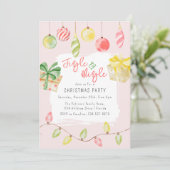Invitation Mignon Jingle & Mingle Fête de Noël Rose (Debout devant)