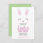 Invitation mignon lapin EASTER EGG HUNT brunch pique-nique (Devant / Derrière)