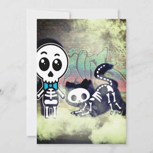 Invitation Mignon mais avec une touche de macabre (Devant)