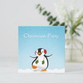 Invitation Mignon Manchot D'hiver Drôle (Debout devant)