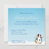 Invitation Mignon Manchot D'hiver Drôle (Dos)