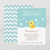 Invitation Mignon mignon avec la partie de baby shower bleue (Devant / Derrière)