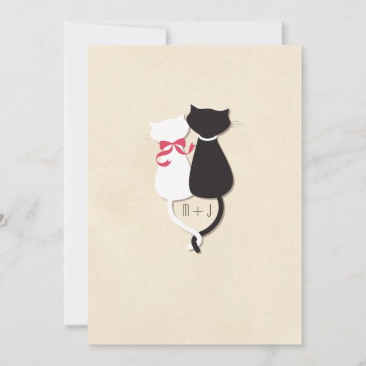 Invitation mignon moderne de mariage de monogramme (Dos)