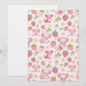 Invitation Mignon motif sans couture d'axolotl Kawaii et de f (Devant / Derrière)