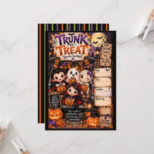 Invitation Mignon Mummy Halloween & Amis Trunk or Treat