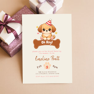 Invitation Mignon Oh Garçon Chiot Fête de Naissance