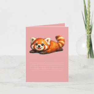 Invitation Mignon Panda Rouge se Relaxant Design d'Animal Kaw