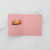 Invitation Mignon Panda Rouge se Relaxant Design d'Animal Kaw (Intérieur)
